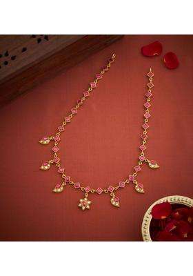 Sterling Silver Gold-Plated Temple Necklace with Kundan for Women | Traditional Temple Jewellery for Wedding & Festive Wear | Gift for Her