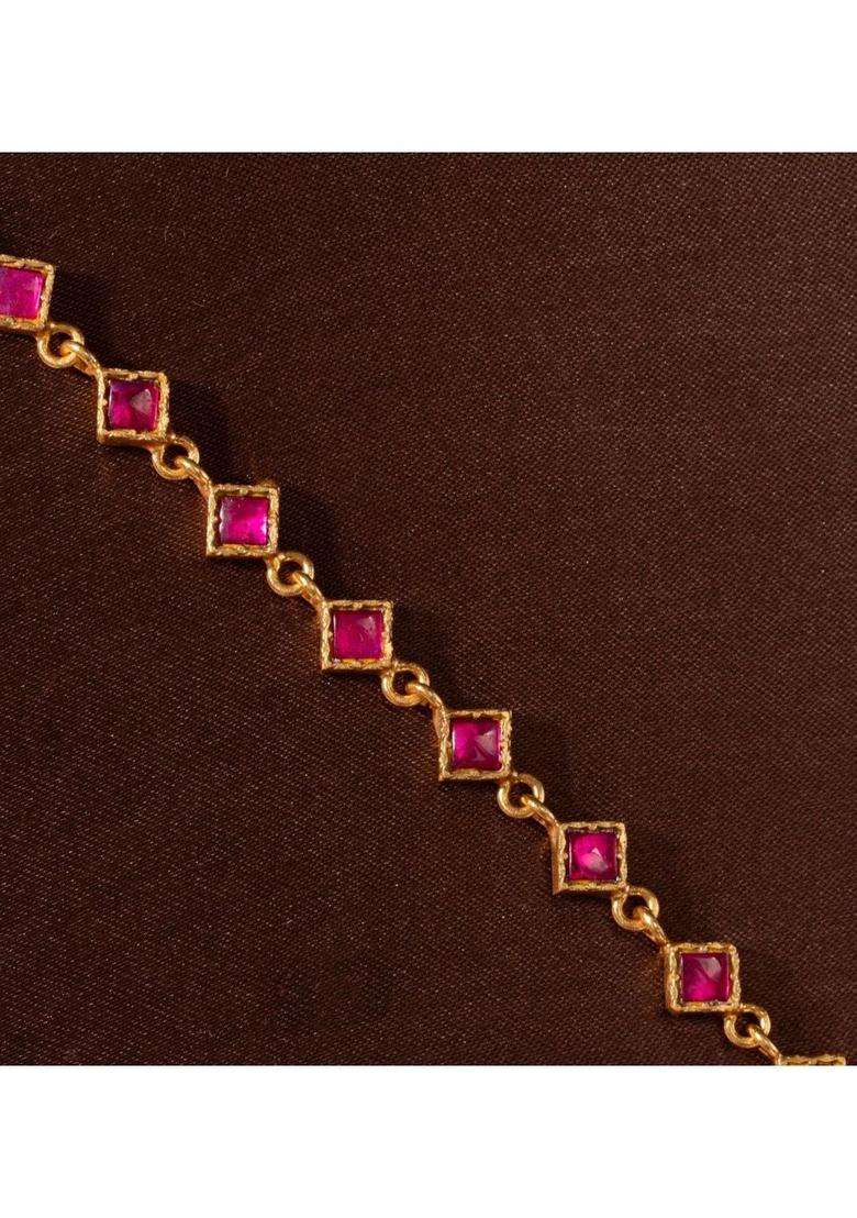 Sterling Silver Gold-Plated Temple Necklace with Kundan for Women | Traditional Temple Jewellery for Wedding & Festive Wear | Gift for Her - Indya