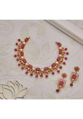 Sterling Silver Gold-Plated Antique Necklace for Women | Traditional Temple Jewellery for Wedding & Festive Wear | Gift for Her