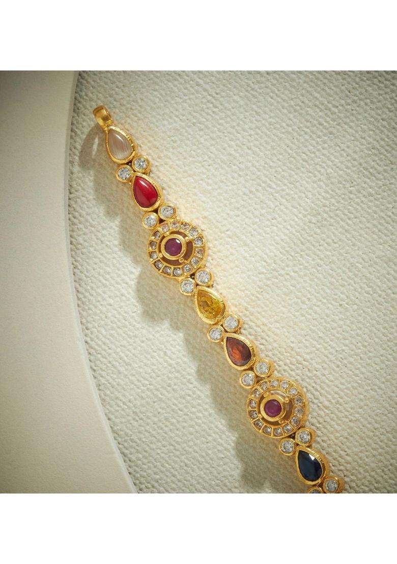 Sterling Silver Gold-Plated Temple Necklace with Pearl for Women | Traditional Temple Jewellery for Wedding & Festive Wear | Gift for Her - Indya