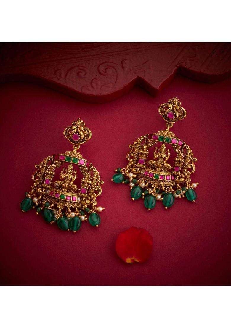 Sterling Silver Gold-Plated Temple Necklace with Kundan for Women | Traditional Temple Jewellery for Wedding & Festive Wear | Gift for Her - Indya