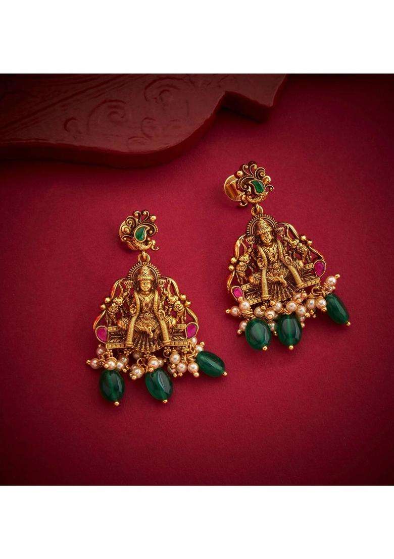 Sterling Silver Gold-Plated Temple Necklace with Kundan for Women | Traditional Temple Jewellery for Wedding & Festive Wear | Gift for Her - Indya