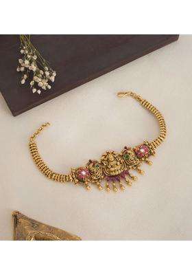 Sterling Silver Gold-Plated Antique Necklace for Women | Traditional Temple Jewellery for Wedding & Festive Wear | Gift for Her