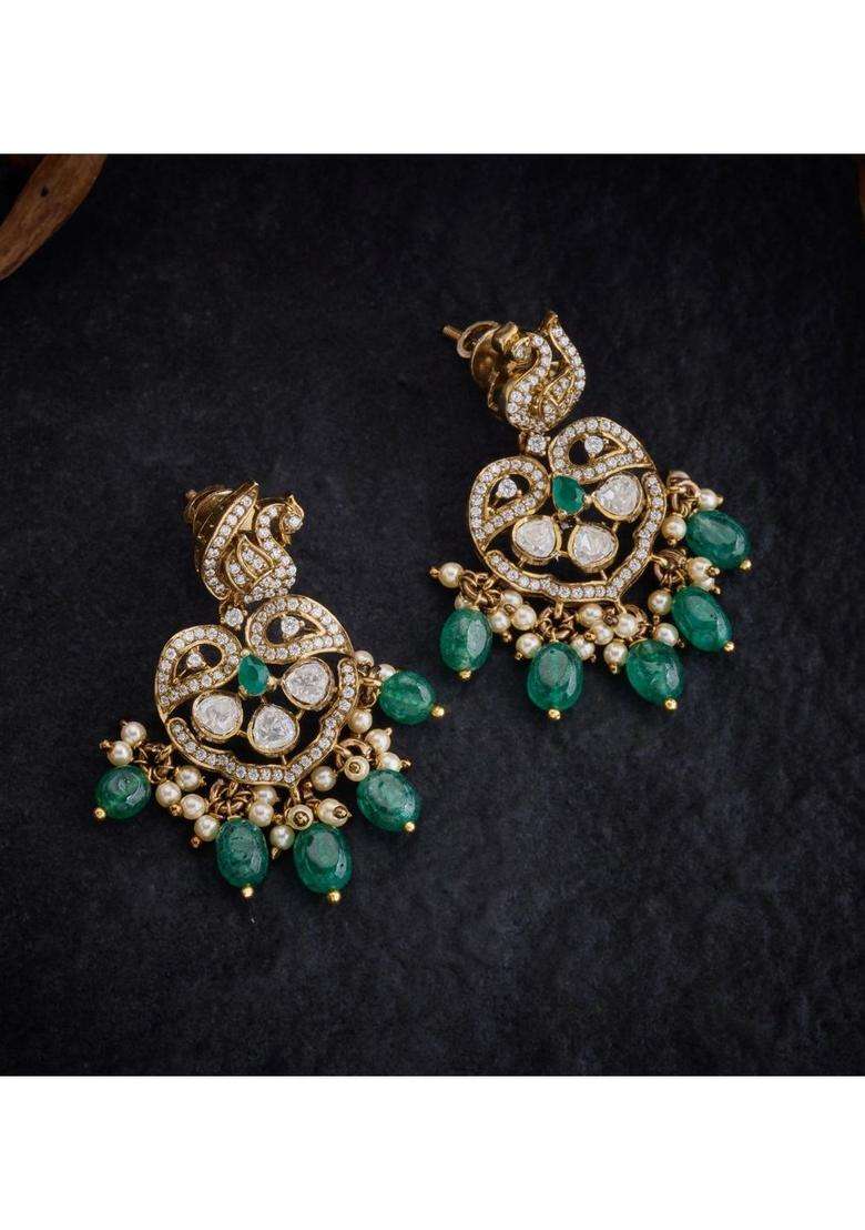 Sterling Silver Gold-Plated Temple Necklace with CZ Stone for Women | Traditional Temple Jewellery for Wedding & Festive Wear | Gift for Her - Indya