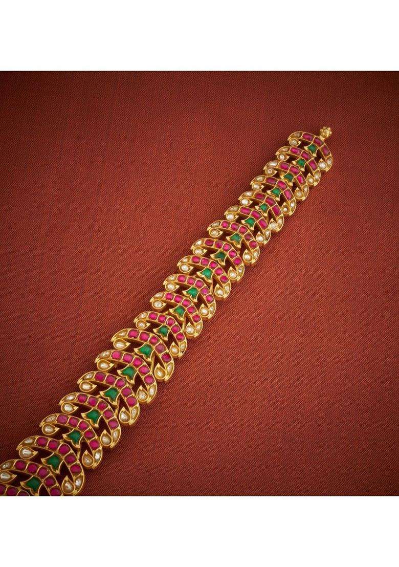 Sterling Silver Gold-Plated Temple Necklace with Kundan for Women | Traditional Temple Jewellery for Wedding & Festive Wear | Gift for Her - Indya