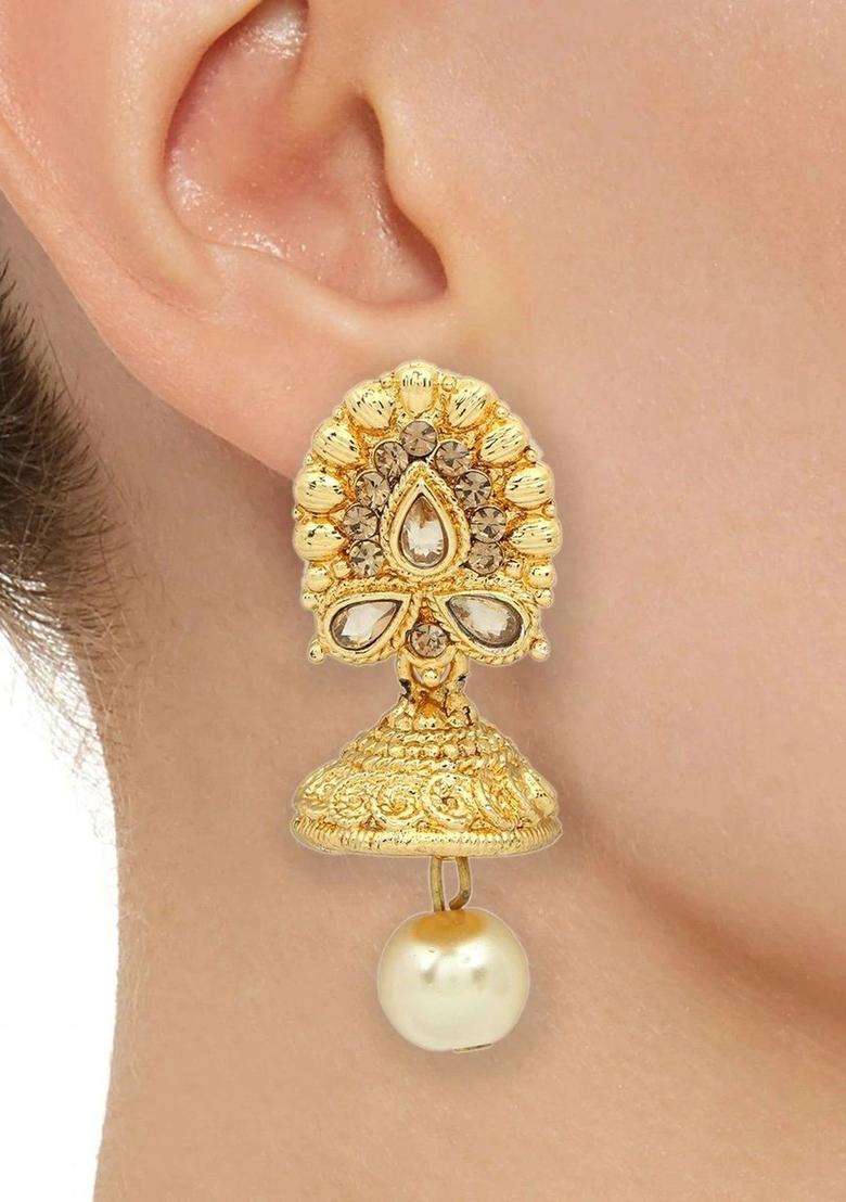 Gold-Plated Stones-Studded & Beaded Jewellery Set for Women | Traditional Temple Jewellery for Wedding & Festive Wear | Gift for Her - Indya