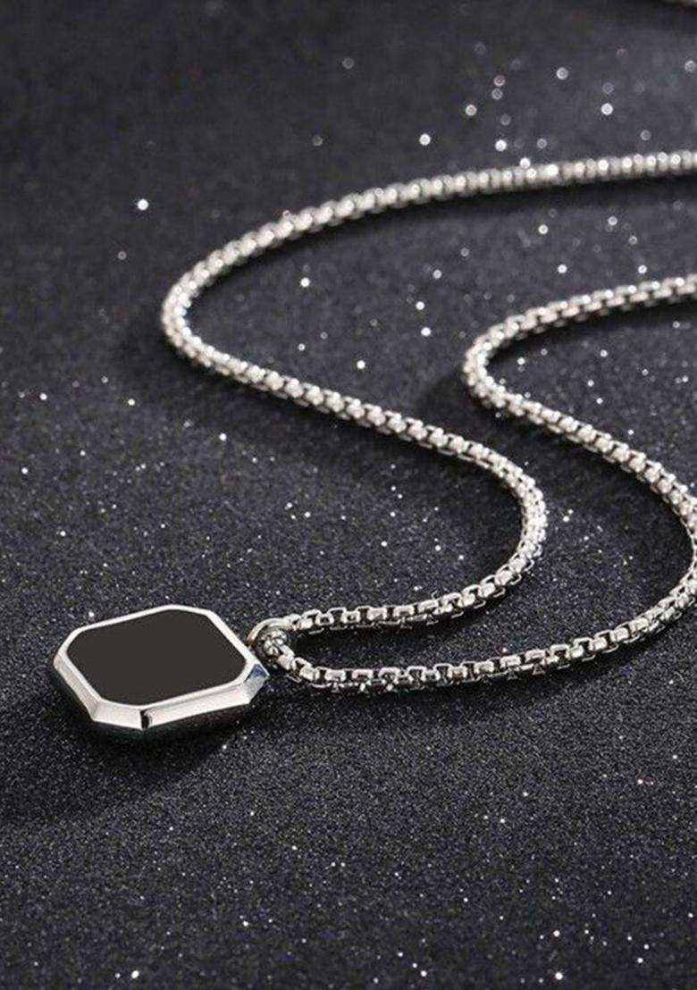 Silver-Plated Contemporary Pendants with Chains for Men | Stylish Party & Everyday Wear | Gift for Him - Indya