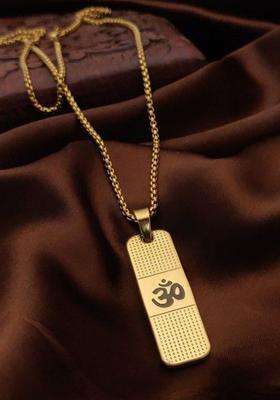Gold-Plated Contemporary Pendants with Chains for Men | Stylish Party & Everyday Wear | Gift for Him