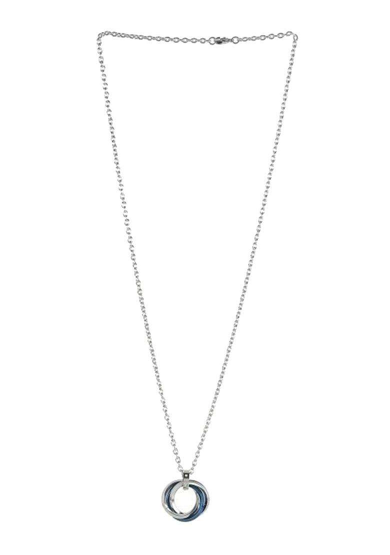 Silver-Plated Contemporary Pendants with Chains with CZ Stone for Men | Stylish Party & Everyday Wear | Gift for Him - Indya