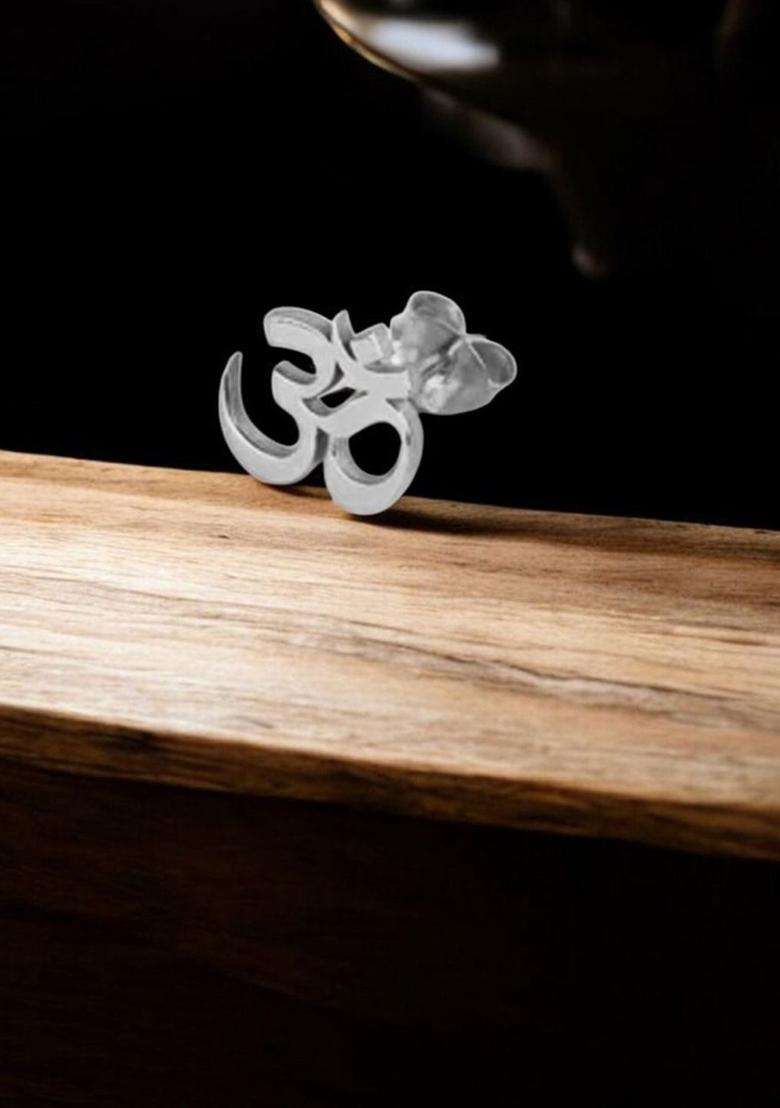The Roadster Lifestyle Co. Tiny Om Temple Studs for Men | Stylish Party & Everyday Wear | Gift for Him - Indya