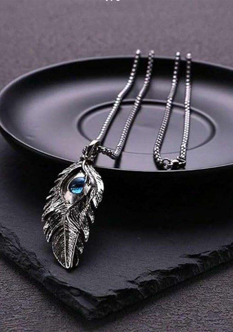 Silver-Plated Contemporary Pendants with Chains for Men | Stylish Party & Everyday Wear | Gift for Him - Indya
