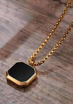 Silver-Plated Geometric Pendants with Chains for Men | Stylish Party & Everyday Wear | Gift for Him