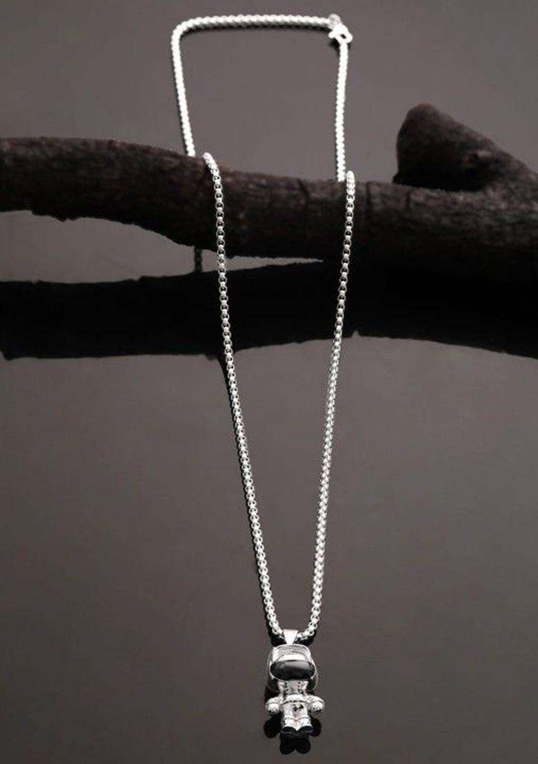 Silver-Plated Contemporary Pendants with Chains for Men | Stylish Party & Everyday Wear | Gift for Him - Indya