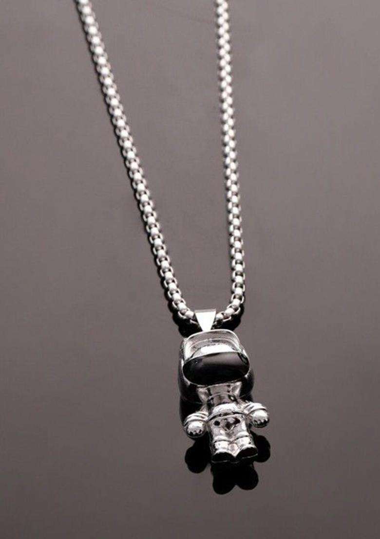Silver-Plated Contemporary Pendants with Chains for Men | Stylish Party & Everyday Wear | Gift for Him - Indya