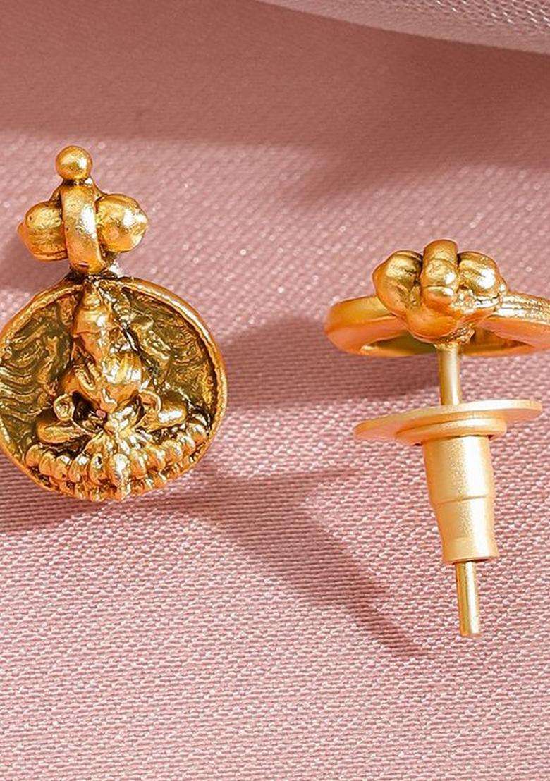 Gold-Plated Coin Temple Necklace Set for Women | Traditional Temple Jewellery for Wedding & Festive Wear | Gift for Her - Indya
