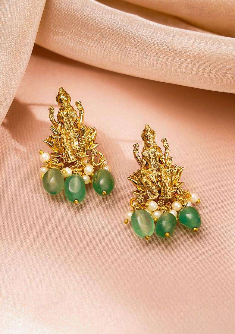 22K Gold-Plated Temple Pearl Beaded Pendant Jewellery Set for Women | Traditional Temple Jewellery for Wedding & Festive Wear | Gift for Her - Indya