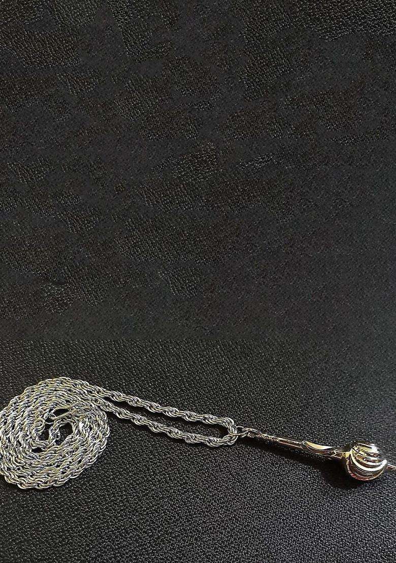 Stainless Steel Gada Pendant with Chain for Men & Women | Traditional Temple Jewellery for Wedding & Festive Wear | Festive Gift - Indya