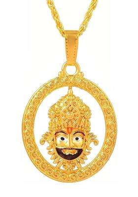 Rose Gold-Plated Circular Pendants with Chains for Men & Women | Traditional Temple Jewellery for Wedding & Festive Wear | Festive Gift