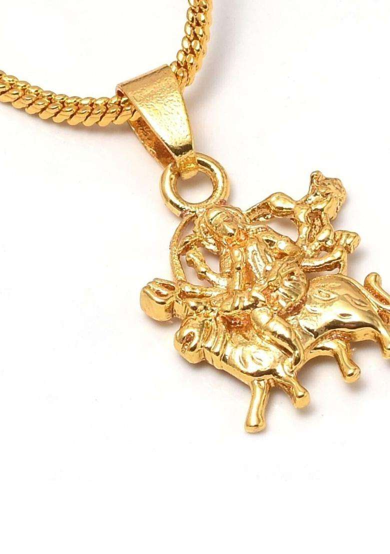 Rose Gold-Plated Quirky Pendants with Chains for Men & Women | Traditional Temple Jewellery for Wedding & Festive Wear | Festive Gift - Indya