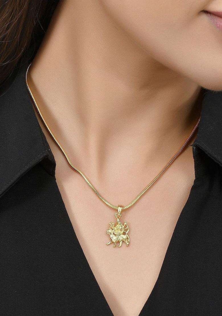 Rose Gold-Plated Quirky Pendants with Chains for Men & Women | Traditional Temple Jewellery for Wedding & Festive Wear | Festive Gift - Indya