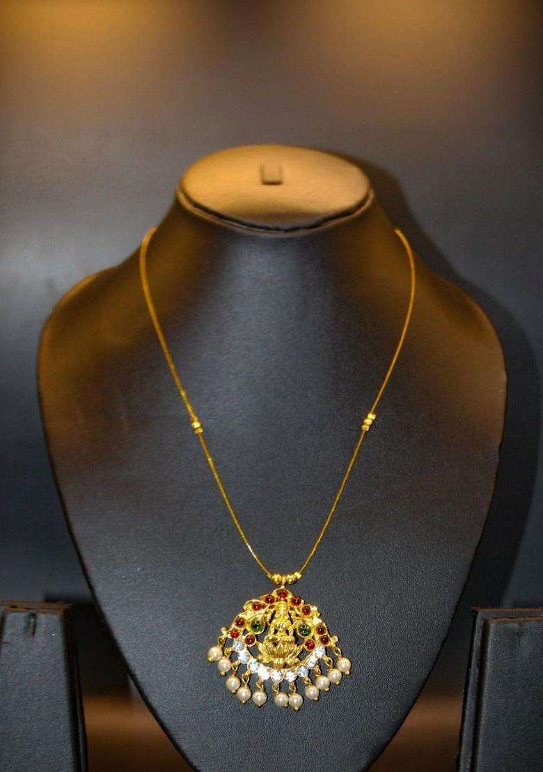Gold-Plated Temple Necklace for Men & Women | Traditional Temple Jewellery for Wedding & Festive Wear | Festive Gift - Indya