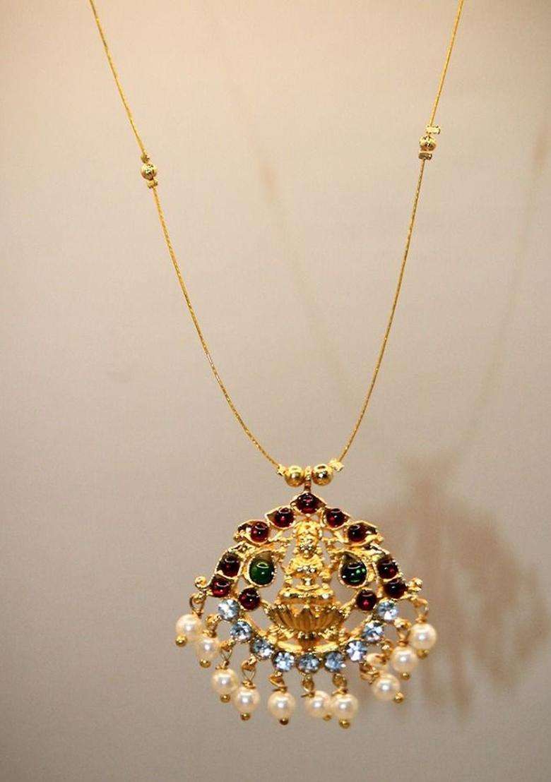 Gold-Plated Temple Necklace for Men & Women | Traditional Temple Jewellery for Wedding & Festive Wear | Festive Gift - Indya