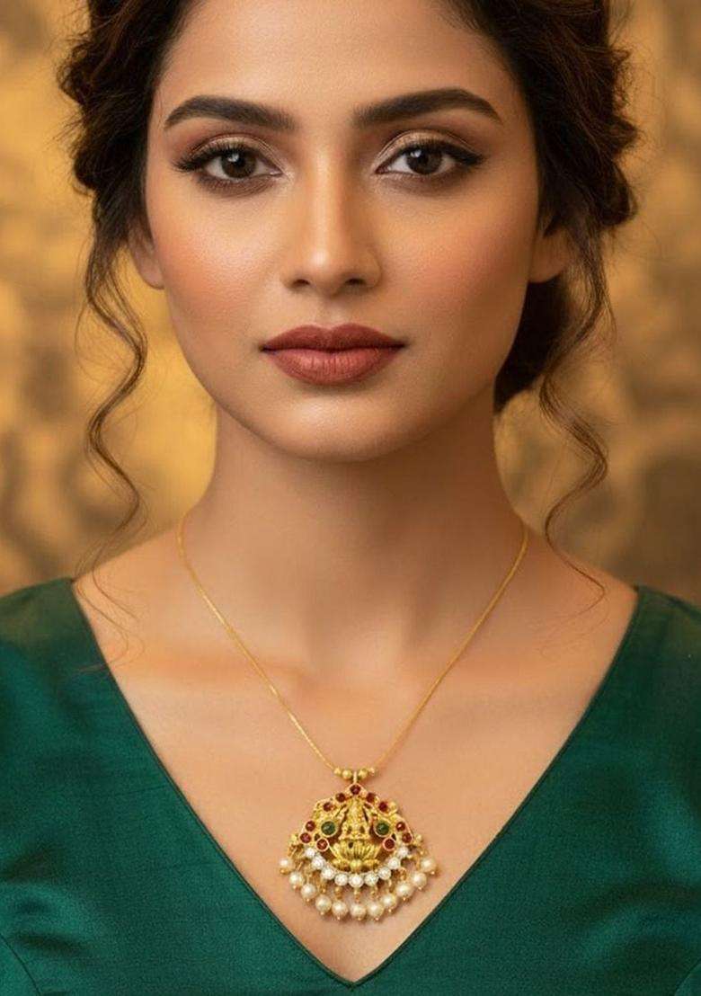 Gold-Plated Temple Necklace for Men & Women | Traditional Temple Jewellery for Wedding & Festive Wear | Festive Gift - Indya