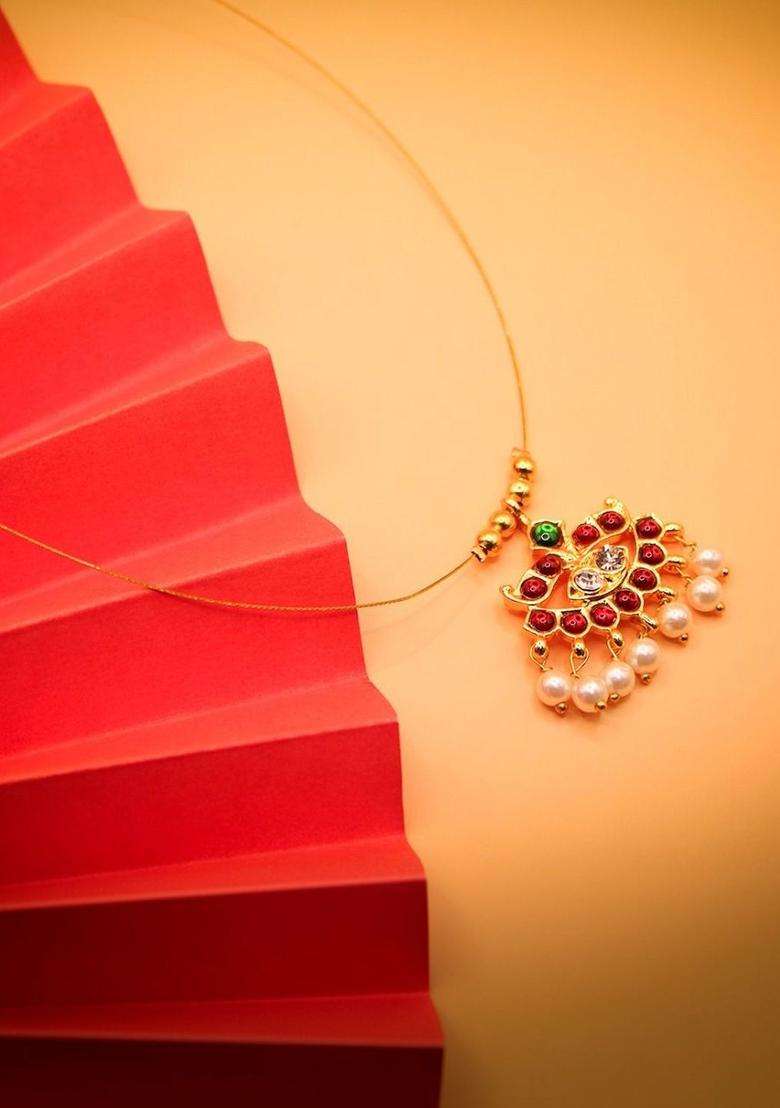 Gold-Plated Temple Necklace for Men & Women | Traditional Temple Jewellery for Wedding & Festive Wear | Festive Gift - Indya