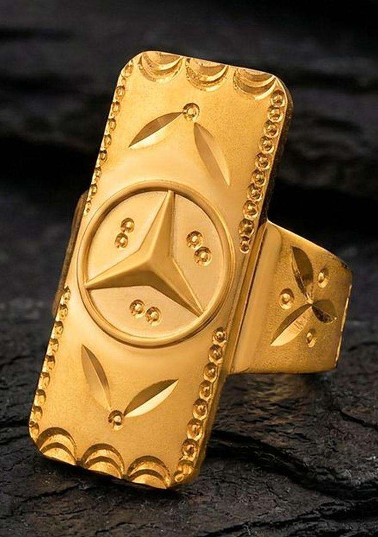 Gold-Plated Temple Finger Ring for Men | Stylish Party & Everyday Wear | Gift for Him - Indya