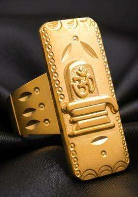 Gold-Plated Temple Finger Ring for Men | Traditional Temple Jewellery for Wedding & Festive Wear | Gift for Him