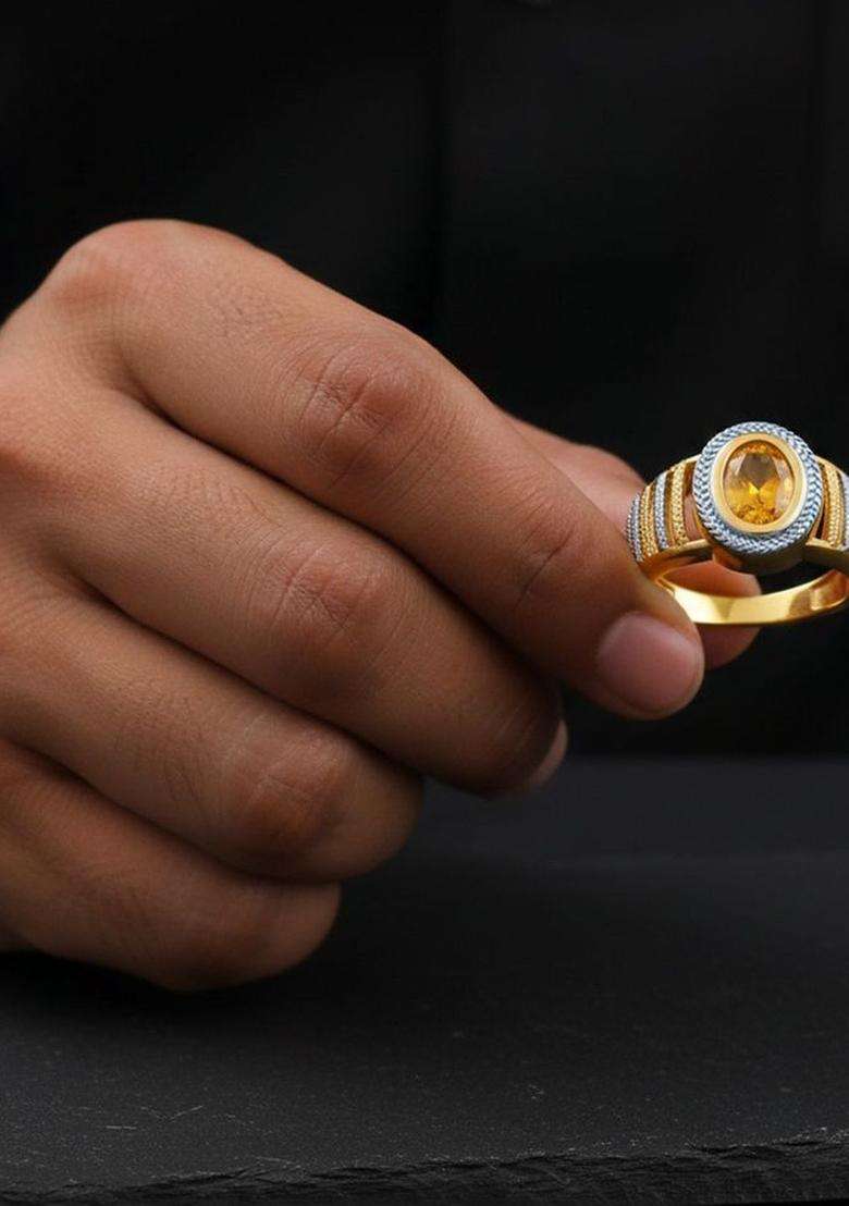 Gold-Plated Finger Ring for Men | Stylish Party & Everyday Wear | Gift for Him - Indya