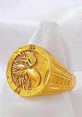 Gold-Plated Temple Finger Ring for Men | Stylish Party & Everyday Wear | Gift for Him