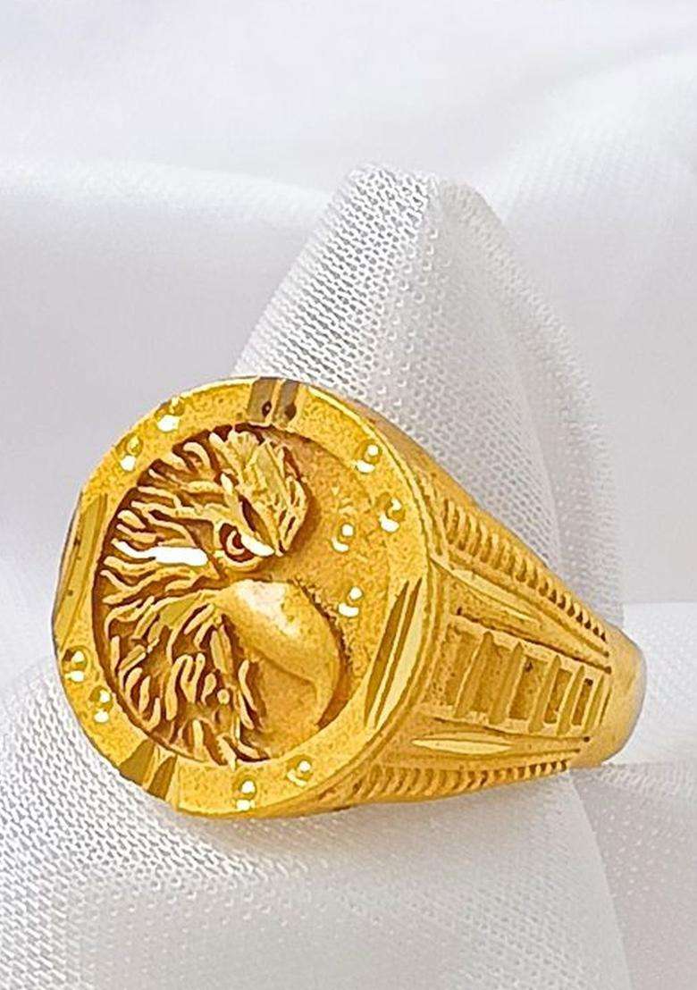 Gold-Plated Temple Finger Ring for Men | Stylish Party & Everyday Wear | Gift for Him - Indya