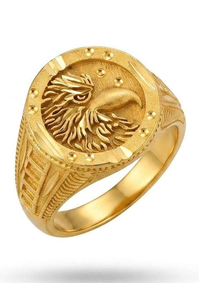 Gold-Plated Temple Finger Ring for Men | Stylish Party & Everyday Wear | Gift for Him - Indya