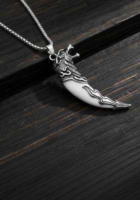 Silver-Plated Animal Shaped Pendants with Chains for Men | Stylish Party & Everyday Wear | Gift for Him
