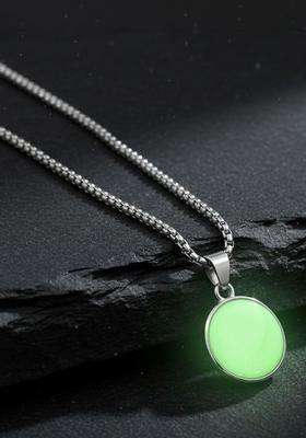 Silver-Plated Circular Pendants with Chains for Men | Stylish Party & Everyday Wear | Gift for Him