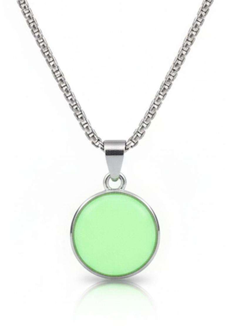 Silver-Plated Circular Pendants with Chains for Men | Stylish Party & Everyday Wear | Gift for Him - Indya
