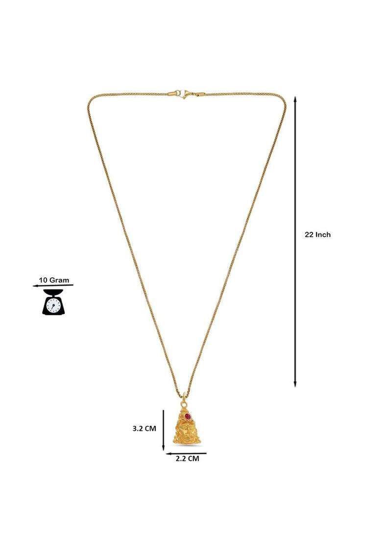 Gold-Plated Quirky Pendants with Chains for Men | Traditional Temple Jewellery for Wedding & Festive Wear | Gift for Him - Indya