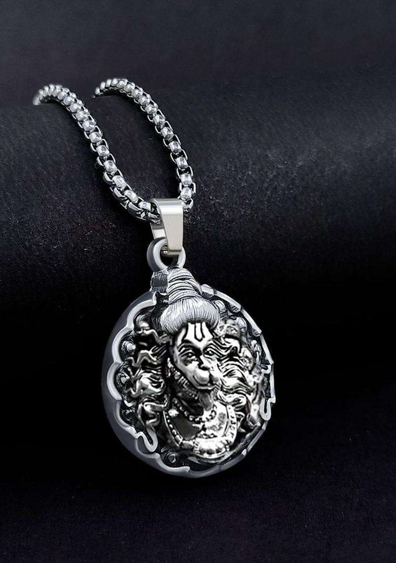 Silver-Plated Quirky Pendants with Chains for Men | Stylish Party & Everyday Wear | Gift for Him - Indya