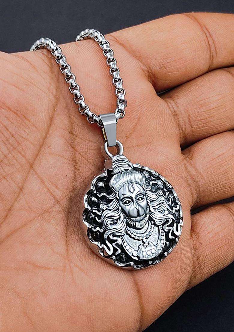 Silver-Plated Quirky Pendants with Chains for Men | Stylish Party & Everyday Wear | Gift for Him - Indya