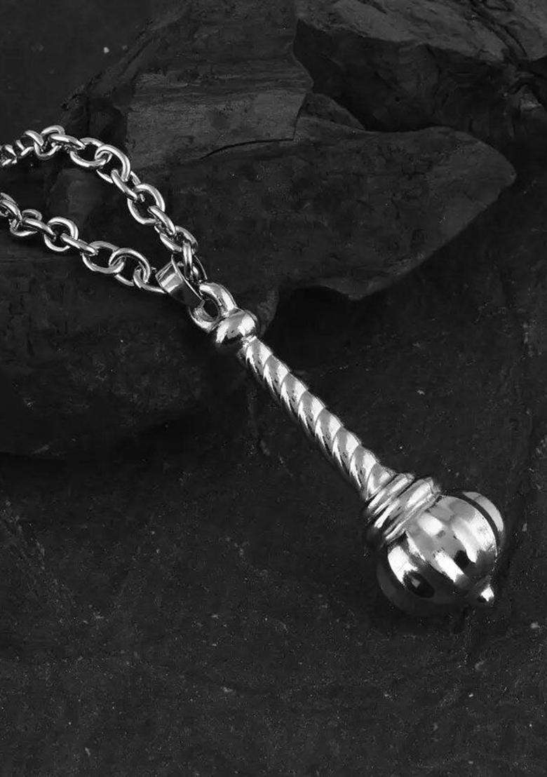 Silver-Plated Quirky Pendants with Chains for Men | Stylish Party & Everyday Wear | Gift for Him - Indya