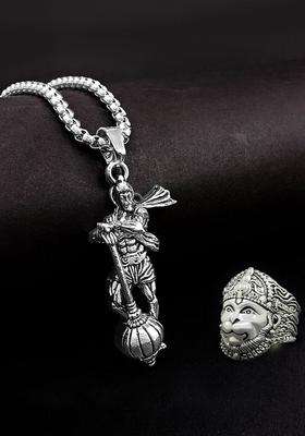 Silver-Plated Square Pendants with Chains for Men | Stylish Party & Everyday Wear | Gift for Him