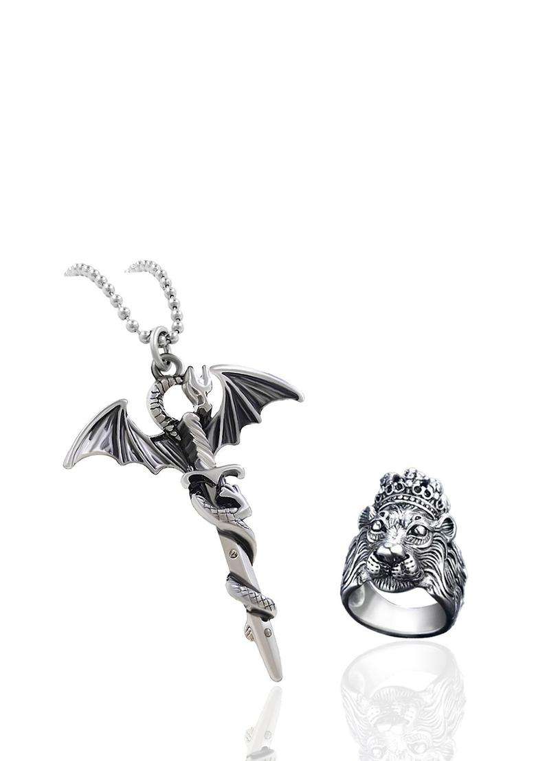 Silver-Plated Contemporary Pendants with Chains for Men | Stylish Party & Everyday Wear | Gift for Him - Indya