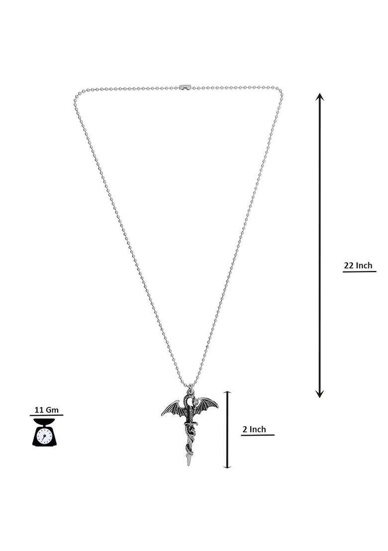 Silver-Plated Contemporary Pendants with Chains for Men | Stylish Party & Everyday Wear | Gift for Him - Indya