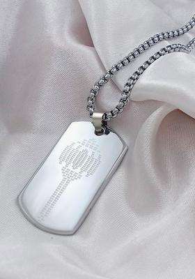 Silver-Plated Square Pendants with Chains for Men | Stylish Party & Everyday Wear | Gift for Him