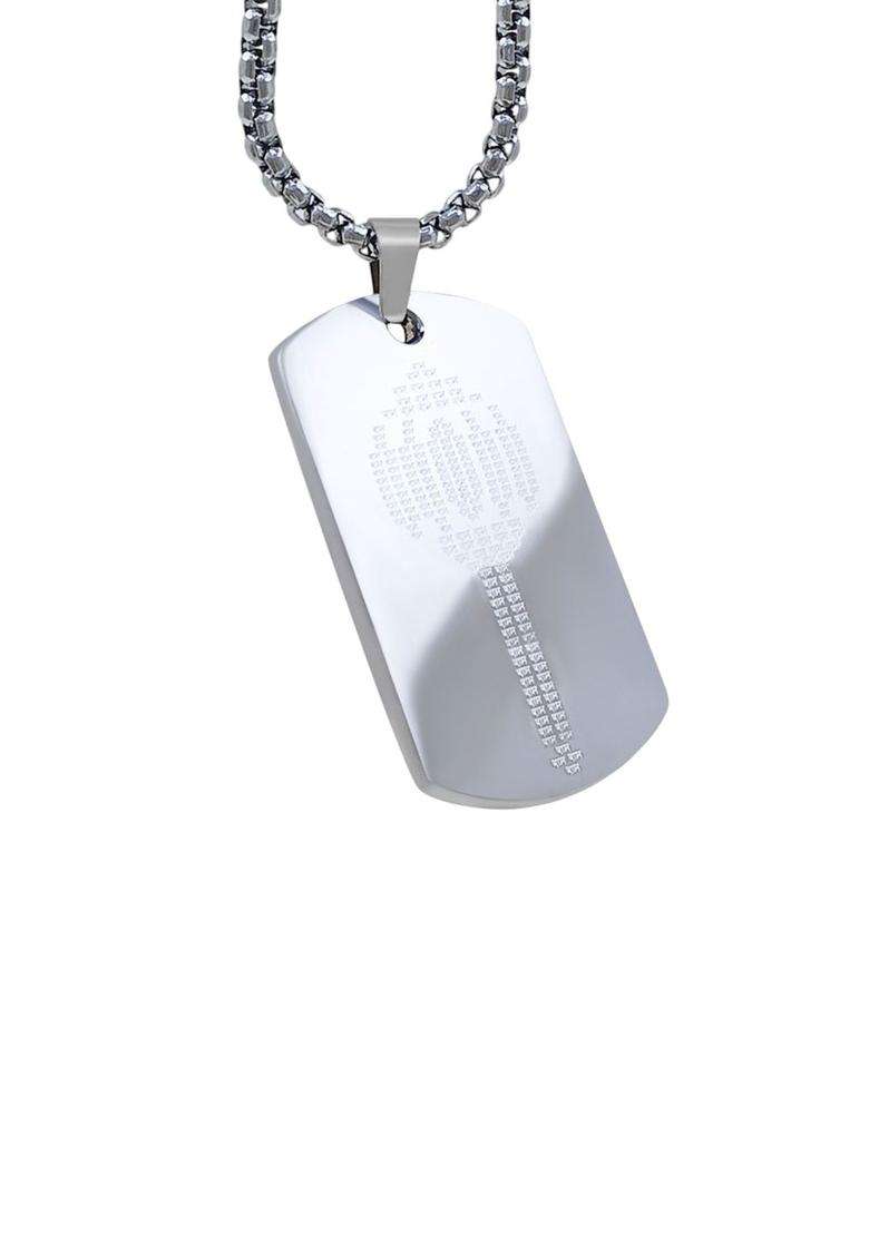 Silver-Plated Square Pendants with Chains for Men | Stylish Party & Everyday Wear | Gift for Him - Indya