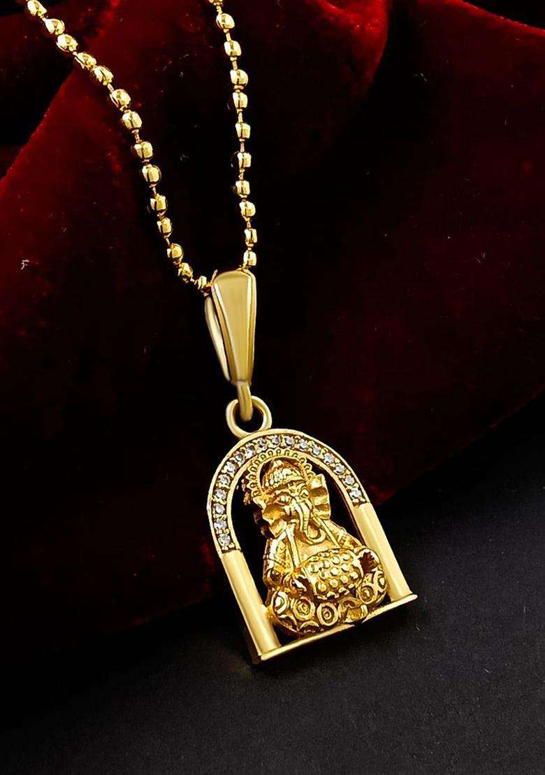 Gold-Plated Contemporary Pendants with Chains for Men | Stylish Party & Everyday Wear | Gift for Him - Indya