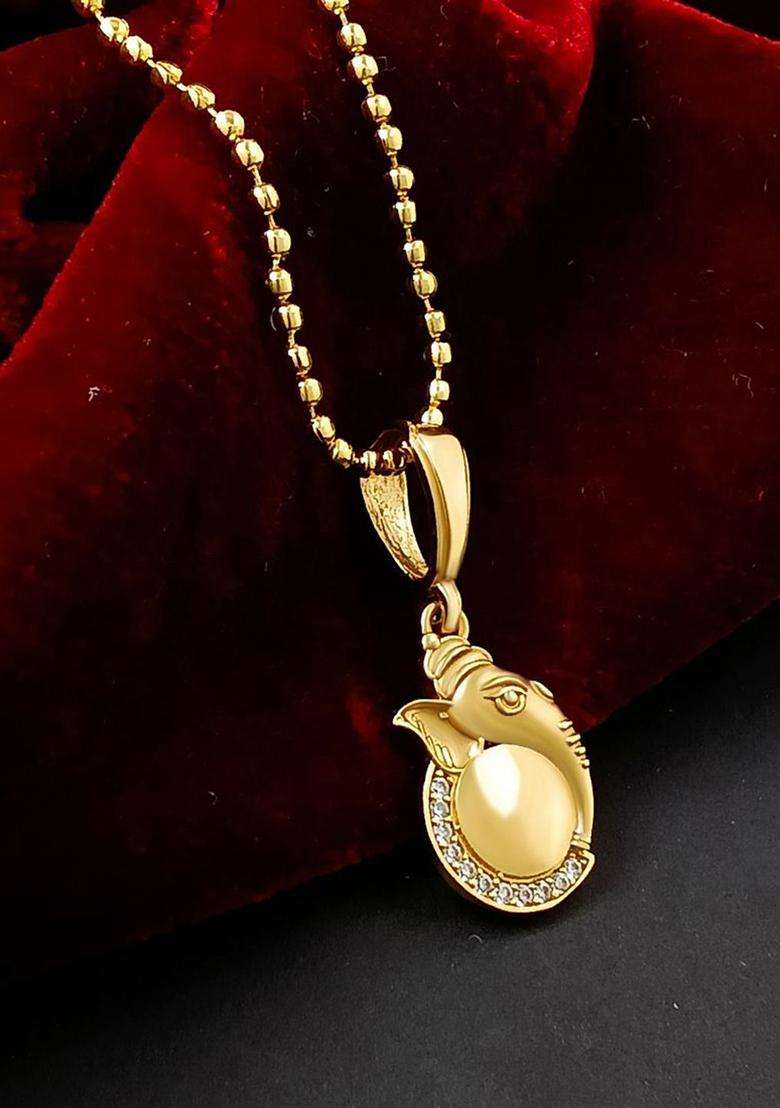 Gold-Plated Contemporary Pendants with Chains for Men | Stylish Party & Everyday Wear | Gift for Him - Indya