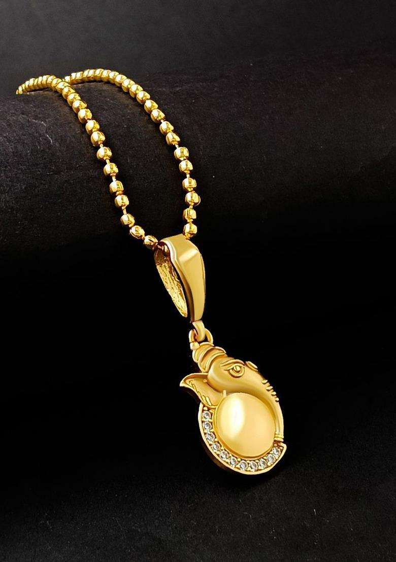 Gold-Plated Contemporary Pendants with Chains for Men | Stylish Party & Everyday Wear | Gift for Him - Indya