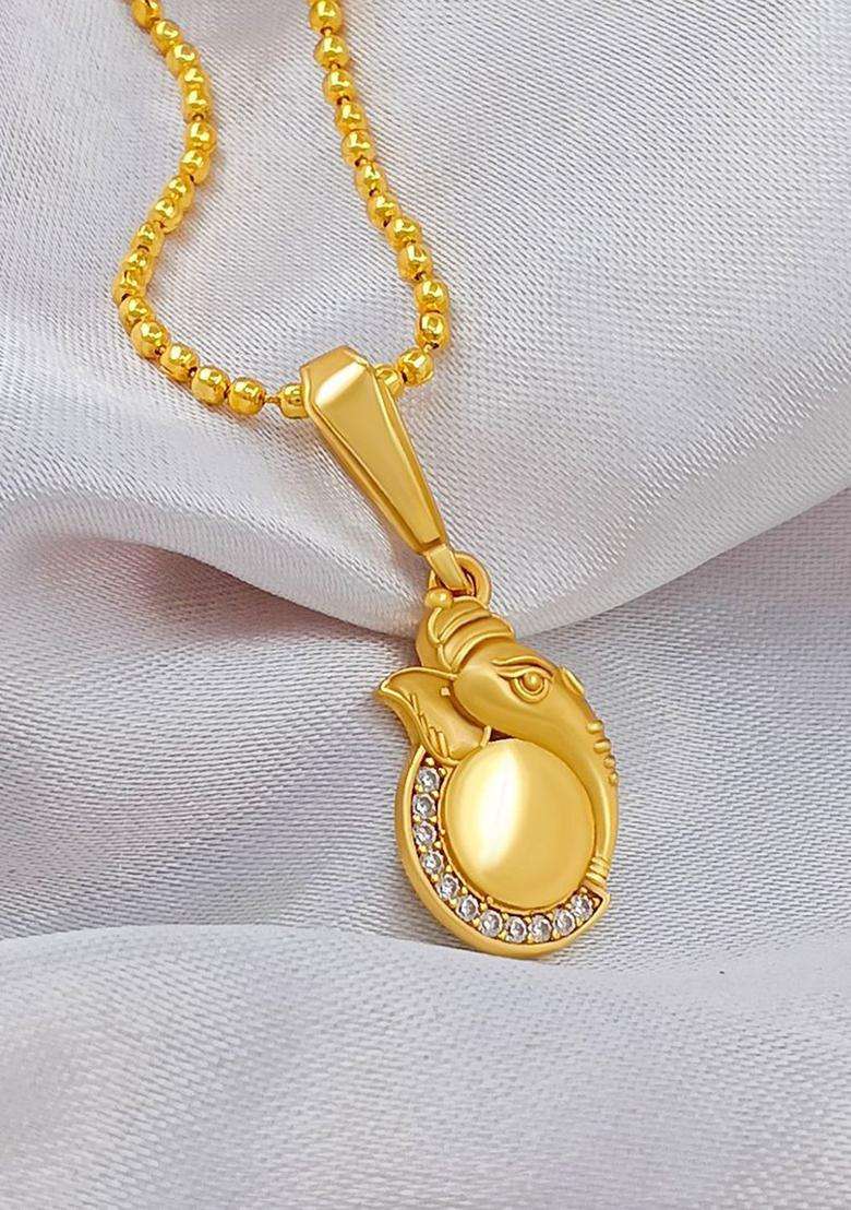 Gold-Plated Contemporary Pendants with Chains for Men | Stylish Party & Everyday Wear | Gift for Him - Indya